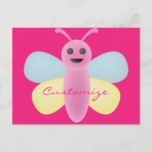 Cartão Postal Thunder_Cove de Abelhas Kawaii de várias cores