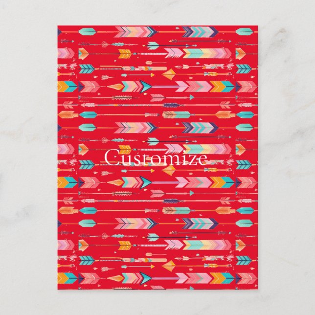 Cartão Postal Thunder_Cove do Padrão de Seta Multicoloração (Frente)