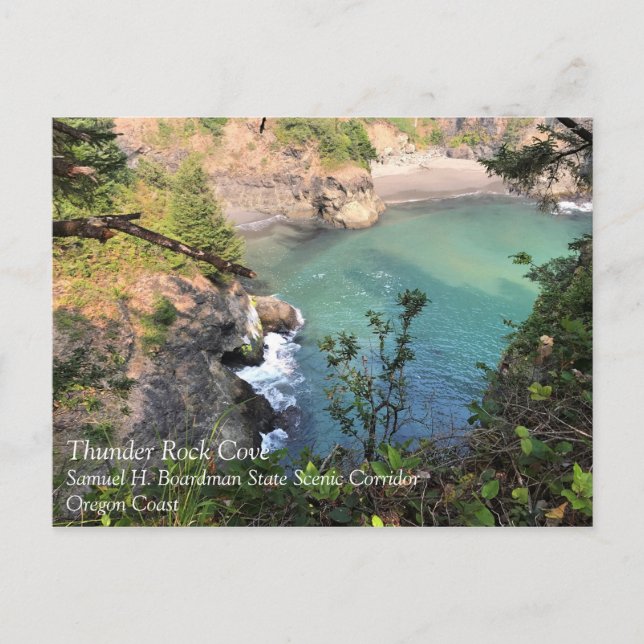 Cartão Postal Thunder Rock Cove, Samuel H. Boardman, Oregon (Frente)