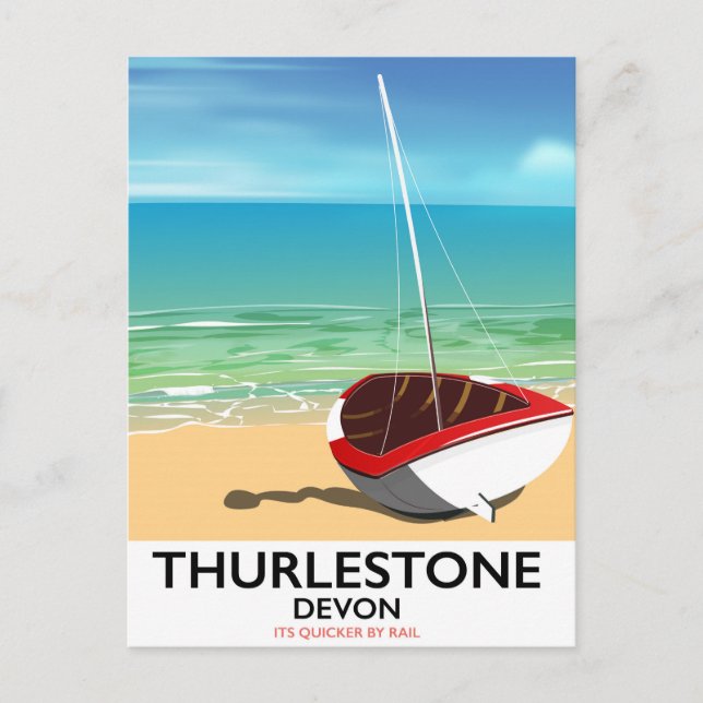 Cartão Postal Thurlestone South Devon poster de viagens (Frente)