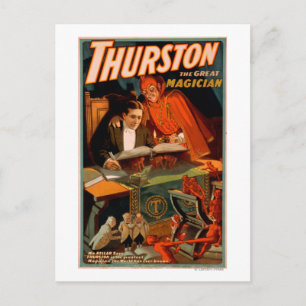 Cartão Postal Thurston, o Excelente Mágico com a Diaba Mágica
