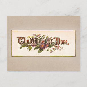 Cartão Postal Thy Will be Done Vintage Typography