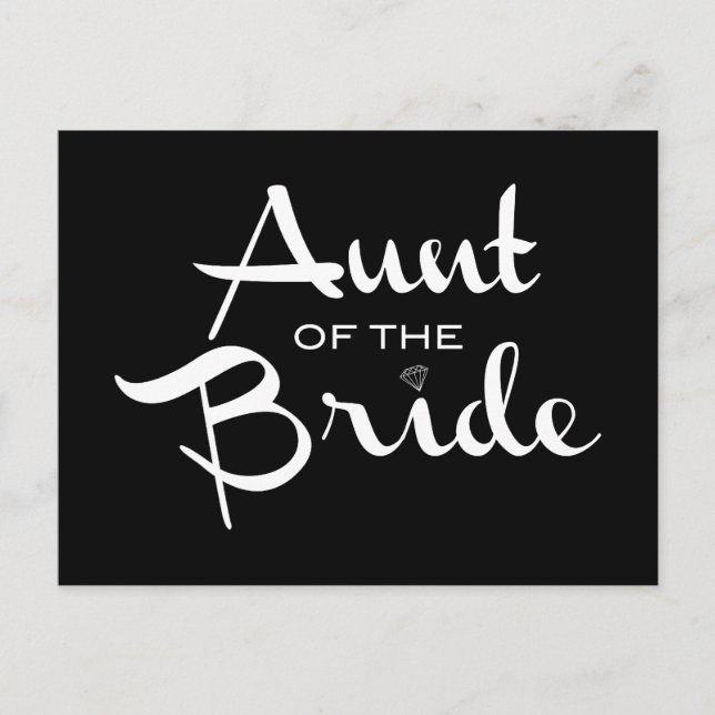 Cartão Postal Tia da Noiva Branca em Preto (Frente)