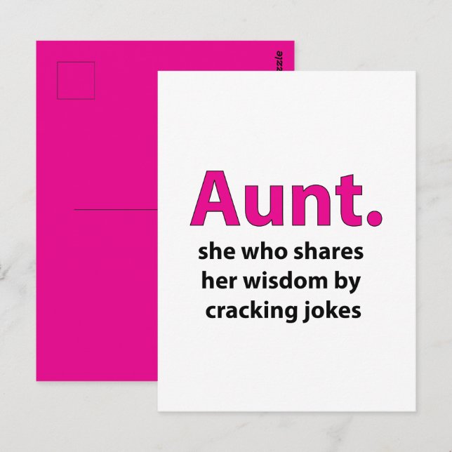 Cartão Postal Tia de citação (Frente/Verso)