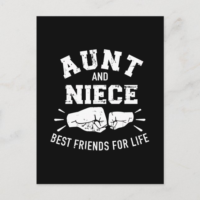 Cartão Postal Tia e sobrinha amigas por toda a vida (Frente)