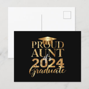 Cartão Postal Tia Orgulhosa da Turma de 2024 Graduada no Ensino 
