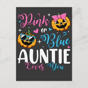 Cartão Postal Tia Rosa Ou Azul Ama Você Bebê Abóbora