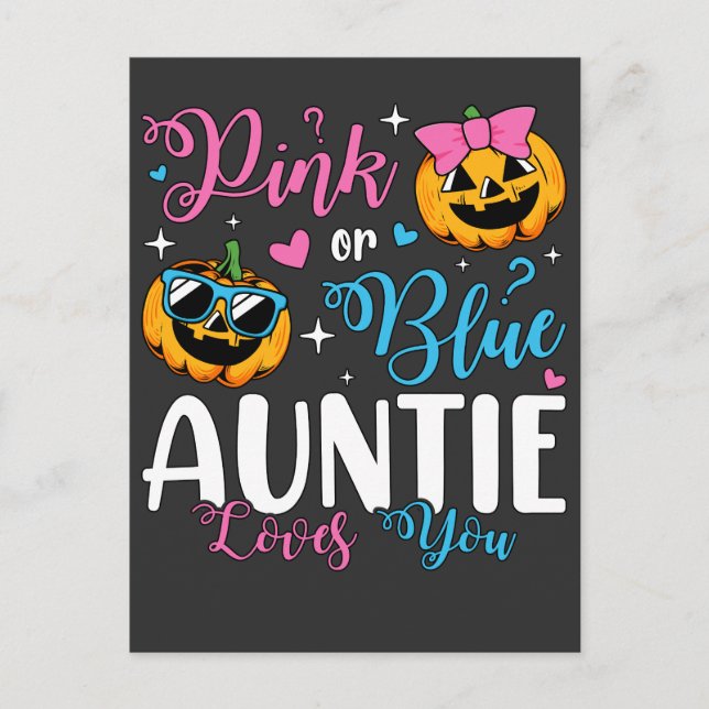 Cartão Postal Tia Rosa ou Azul Ama Você Bebê Abobrinha (Frente)