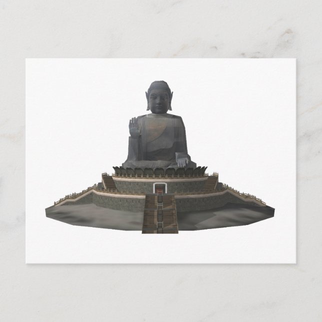 Cartão Postal Tian Tan Buddha: Grande Buda: Modelo 3D: Cartão-po (Frente)