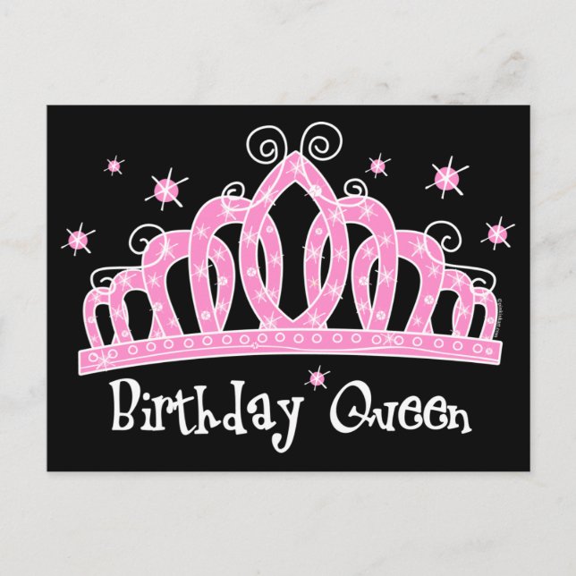 Cartão Postal Tiara Birthday Queen (Frente)