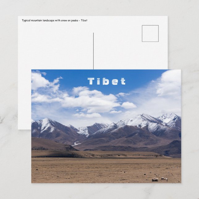 Cartão Postal Tibete, Himalaia - Paisagem Cênica das Montanhas (Frente/Verso)