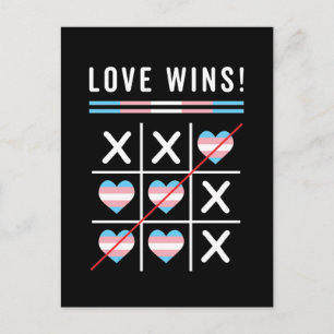 Cartão Postal Tic Tac Toe Love ganha Orgulho de Transgênero LGBT