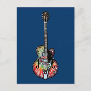 Cartão Postal Tie Dye Guitar