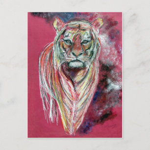 Cartão Postal Tiger art impressão , animal popart de T J Conway