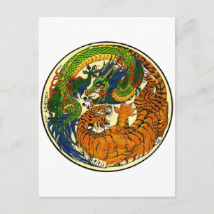 Cartão Postal Tiger & Dragon Yin Yang