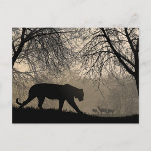 Cartão Postal Tiger e Deer