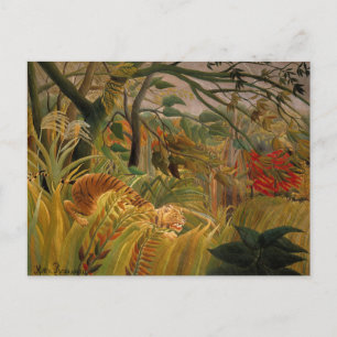 Cartão Postal Tiger in a Tropical Storm by Henri Rousseau