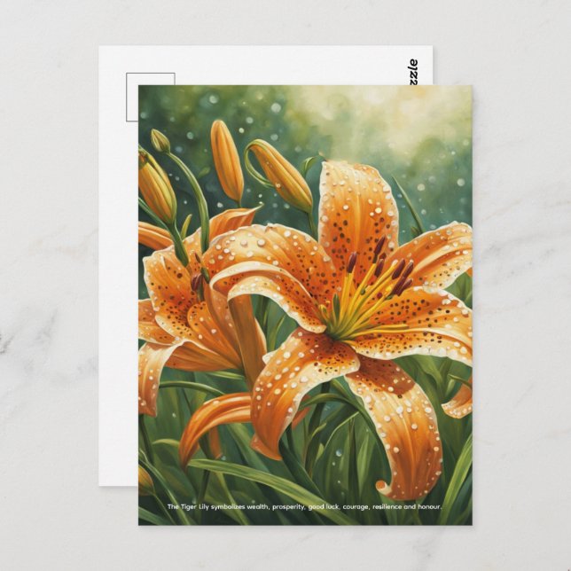 Cartão Postal Tiger Lily Symbolism (Frente/Verso)