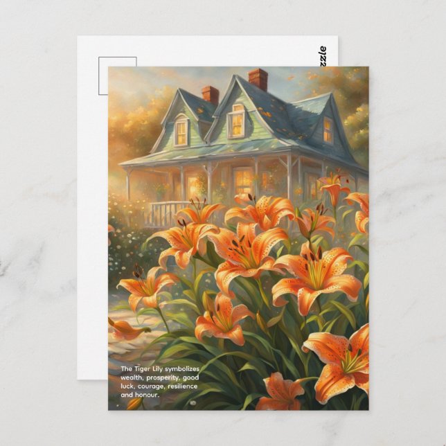 Cartão Postal Tiger Lily Symbolism (Frente/Verso)