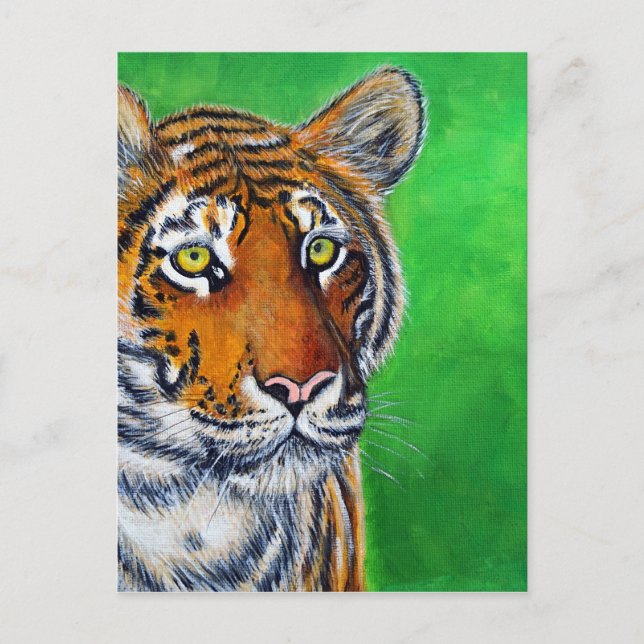 Cartão Postal Tiger Painting (Frente)