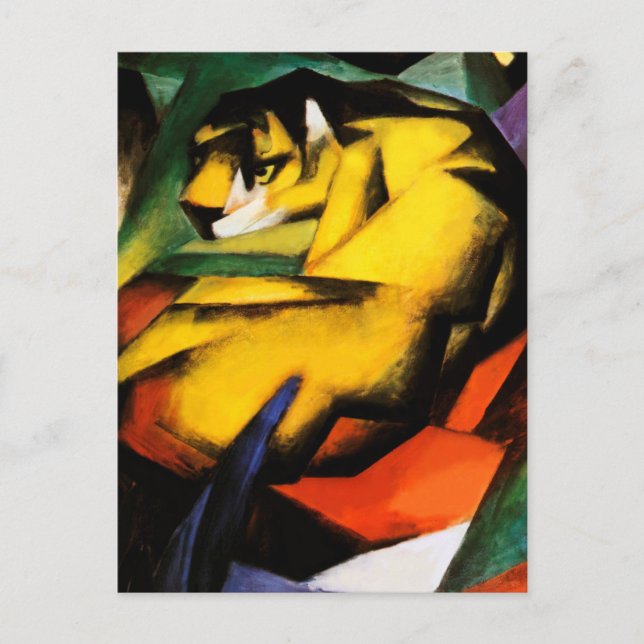 Cartão Postal Tiger pintura de Franz Marc (Frente)