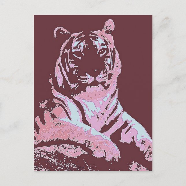 Cartão Postal Tiger Pop Art (Frente)