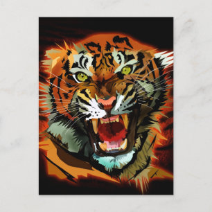 Cartão Postal Tiger Roar