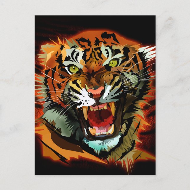 Cartão Postal Tiger Roar (Frente)