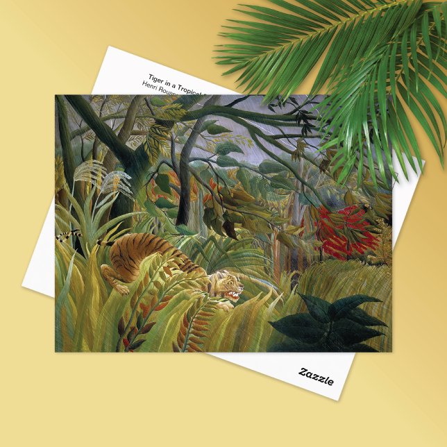Cartão Postal Tiger Tropical Storm Surpreendeu Henri Rousseau (Criador carregado)