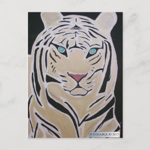 CARTÃO POSTAL TIGRE BRANCA