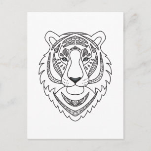 Cartão Postal Tigre branco inspirado