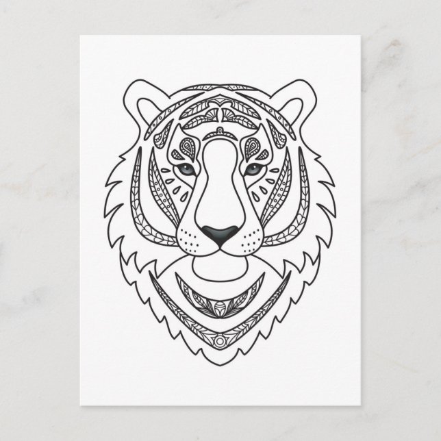 Cartão Postal Tigre branco inspirado (Frente)