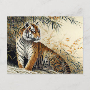Cartão Postal Tigre chinês para pintura de bruxo