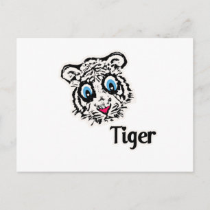 Cartão Postal Tigre com Corações