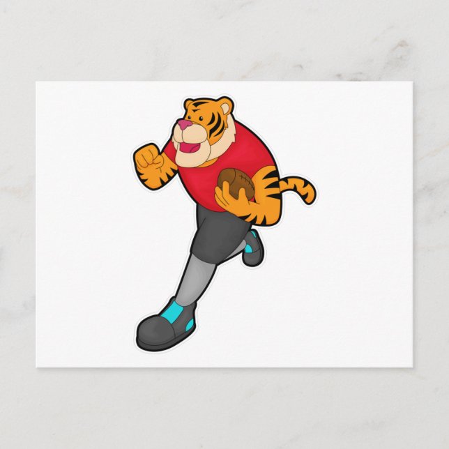 Cartão Postal Tigre como jogador de futebol com bola de futebol (Frente)