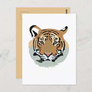 Cartão Postal Tigre De Cabeça De Tigre Selvagem