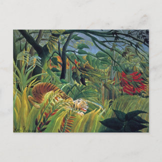 Cartão Postal Tigre em tempestade tropical (surpreendido)