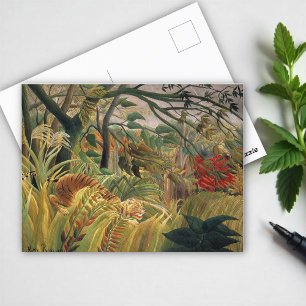 Cartão Postal Tigre em uma tempestade tropical