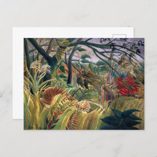 Cartão Postal Tigre em uma tempestade tropical   Henri Rousseau 