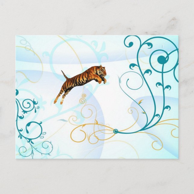 Cartão Postal Tigre glamouroso (Frente)