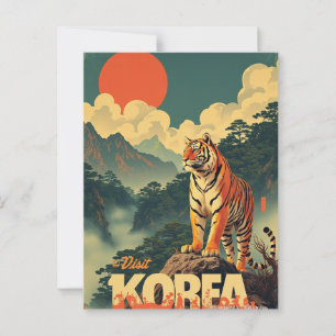 Cartão Postal Tigre Guardião Coreano