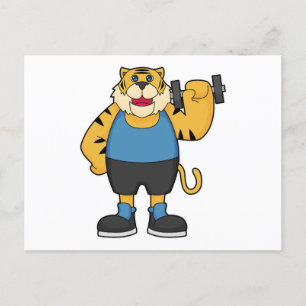 Cartão Postal Tigre Malhação Dumbbell
