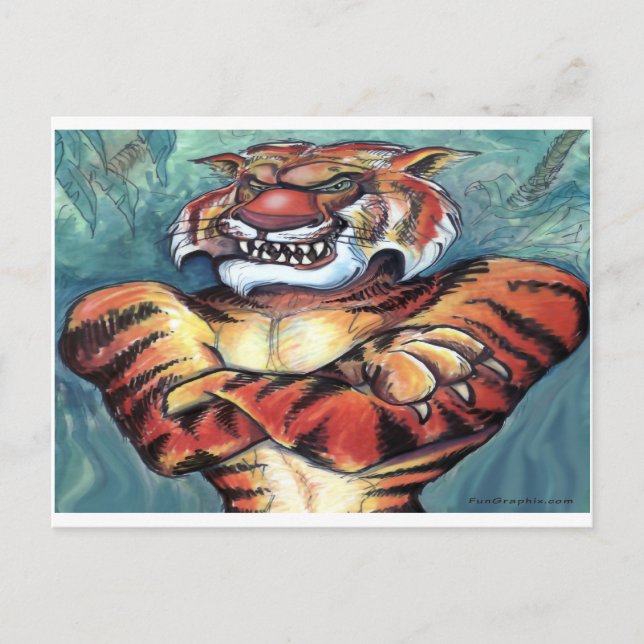 Cartão Postal Tigre Muscular (Frente)