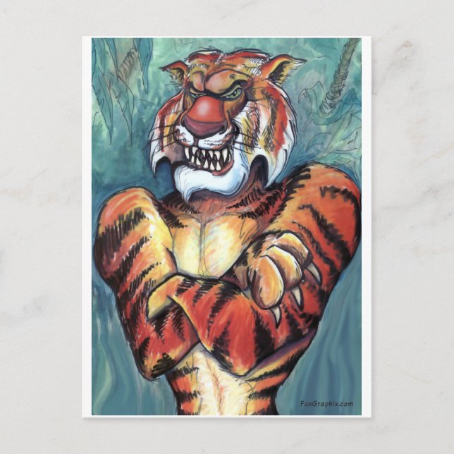 Cartão Postal Tigre Muscular (Frente)