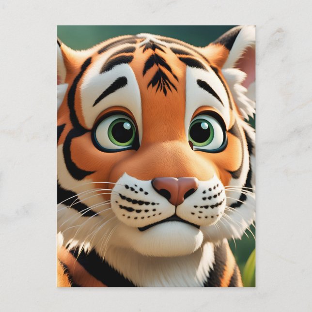 Cartão Postal Tigre no Anime Selvagem, Cartão-postal (Frente)
