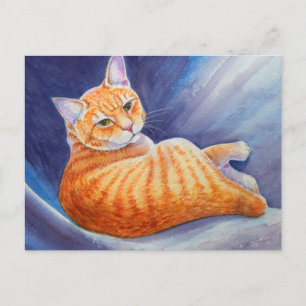 Cartão Postal Tigre o Gato do Tabby Laranja