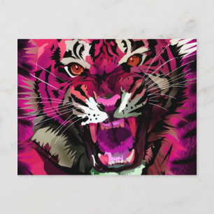 Cartão Postal Tigre - Rosa