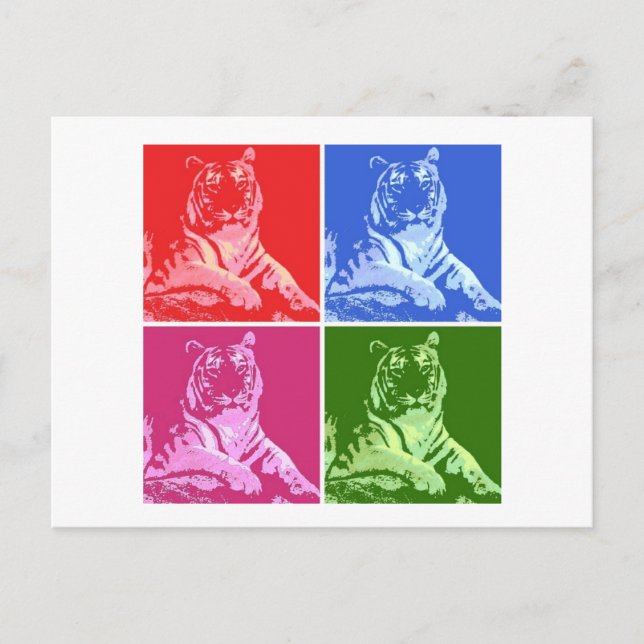Cartão Postal Tigres Coloridos (Frente)