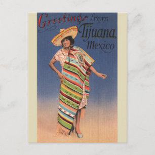 Cartão Postal Tijuana, viagens vintage do México