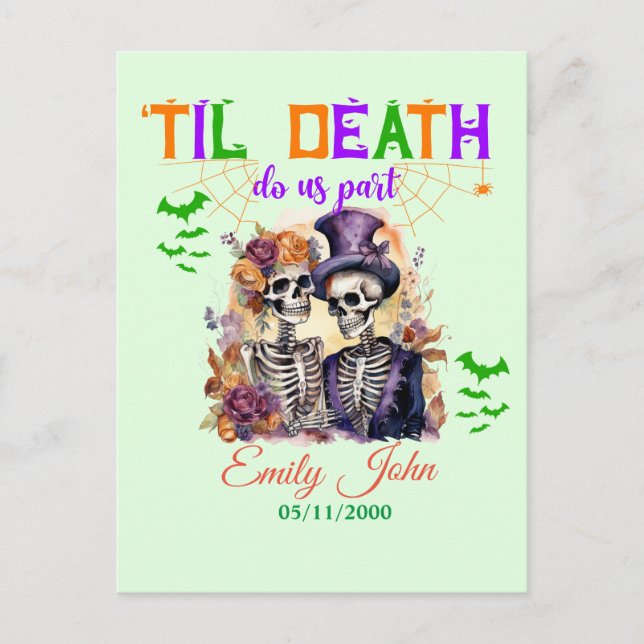 Cartão Postal Til Death Nos Parte Do Crânio Do Dia das Bruxas Do (Frente)